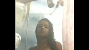 hot african girl soaping in the shower