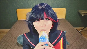 Ryuko Matoi was fucked by Naked Teacher in all holes until anal creampie - POV Cosplay Anime Spooky Boogie