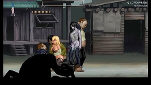 Pretty blonde girl having sex with zombies men in Parasite in City hentai act game new gameplay