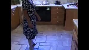 step Mom and Son on the kitchen - Retro porn