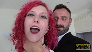 Redhead UK teen roughly banged and throat fucked