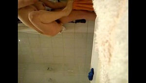 Busty girl spied in the shower