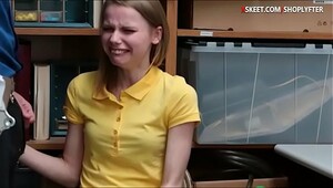 Skinny teen chick Catarina Petrov steal merchandise and gets her sweet pussy fucked in LP office